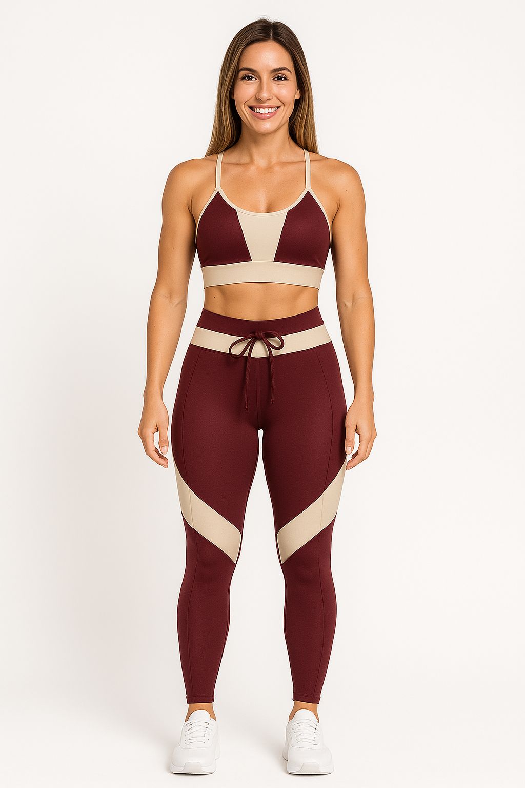 Conjunto Calça Básica Lola - Top Aline - Vinho
