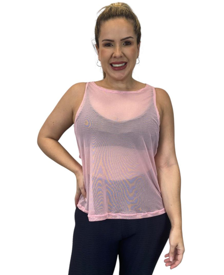 Regata Tule - Rosa Bebê