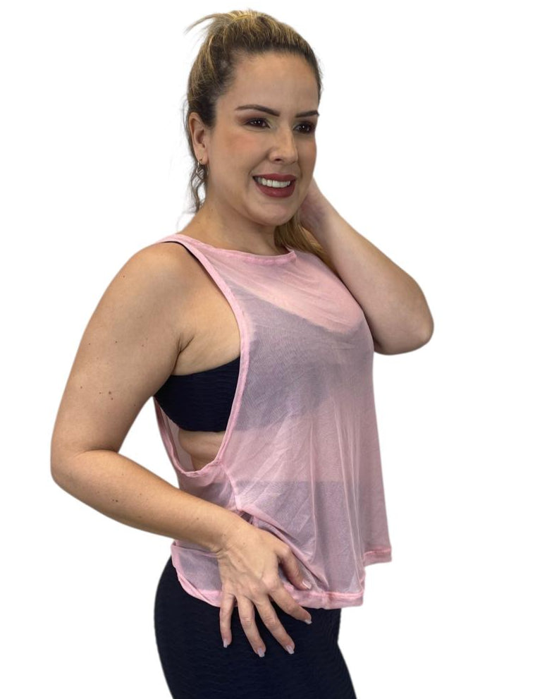 Regata Tule - Rosa Bebê