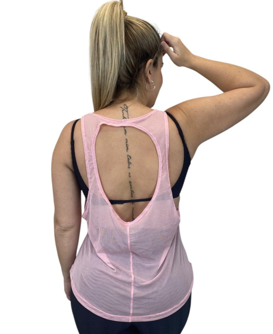 Regata Tule - Rosa Bebê