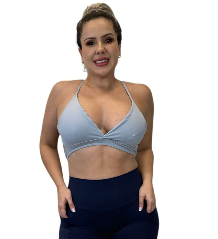 Top Biquine Max Poliamida - Cinza
