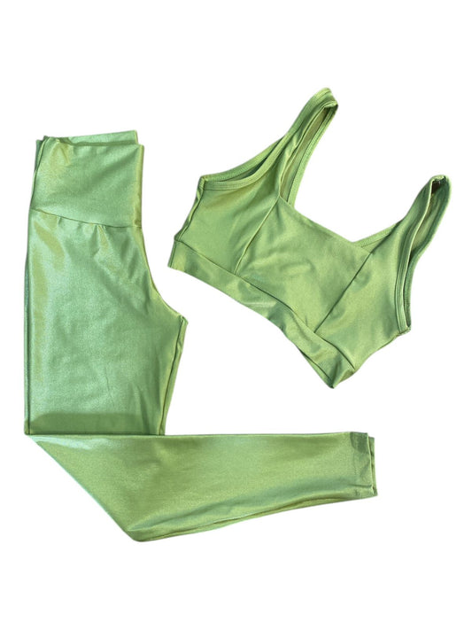 Conjunto Calça Básica Aveludado de Compressão - Verde Oliva