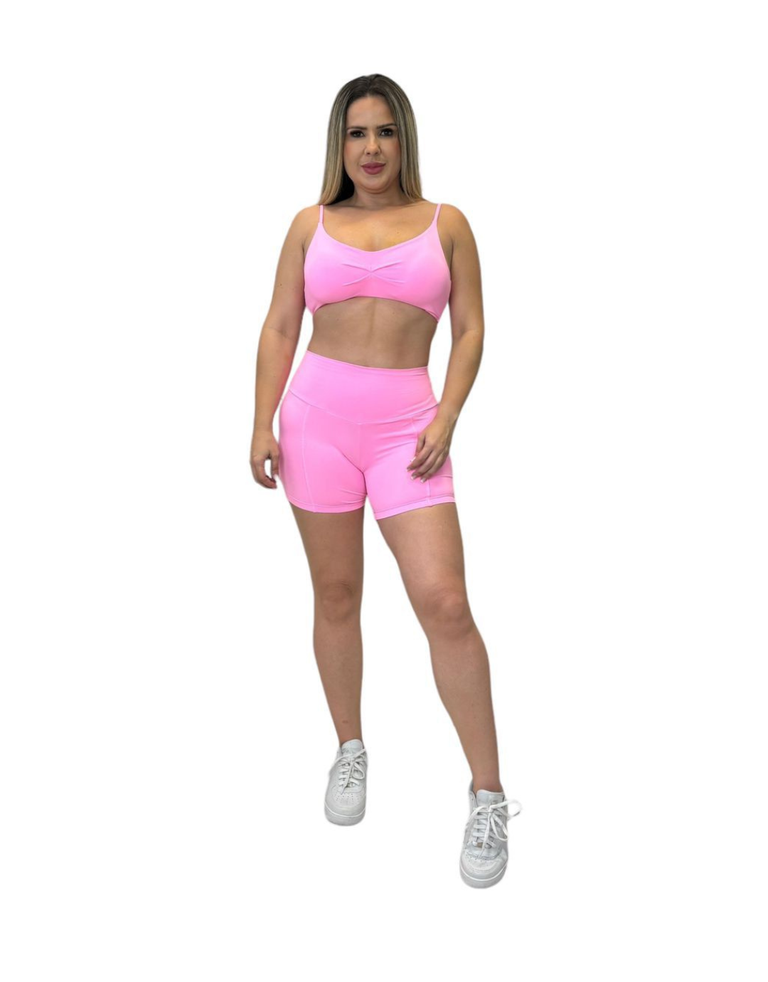 Conjunto Short Básico Poliamida Light - Yogurt