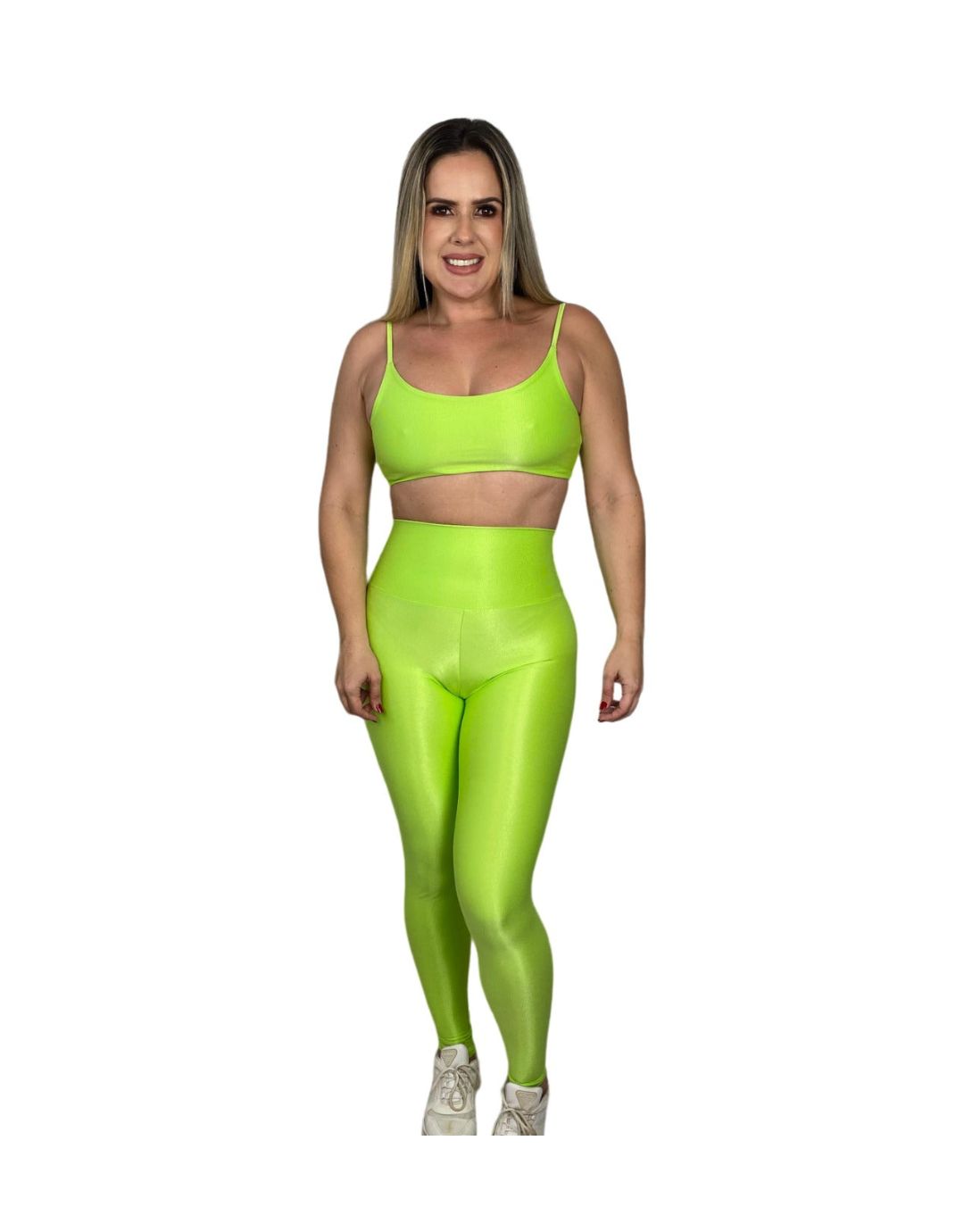 Conjunto Calça Básica Aveludado de Compressão - Verde Lima