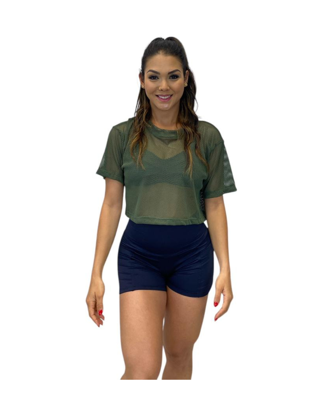 Mini Blusa Tela - Verde Militar