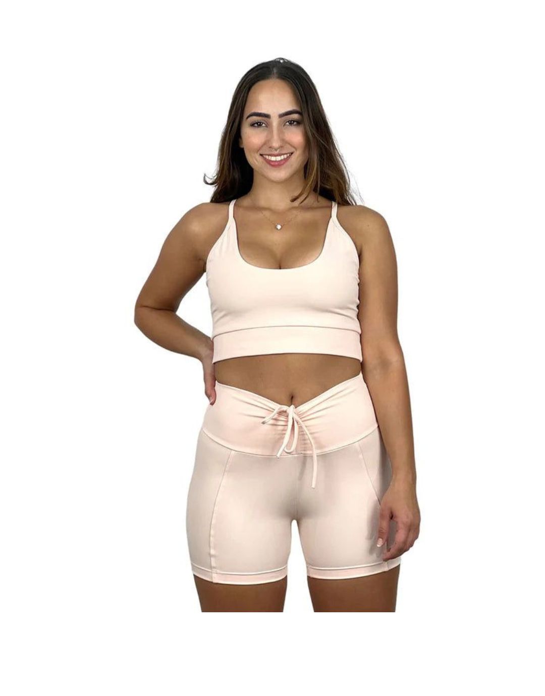 Conjunto Short Max Poliamida Empina - Nude