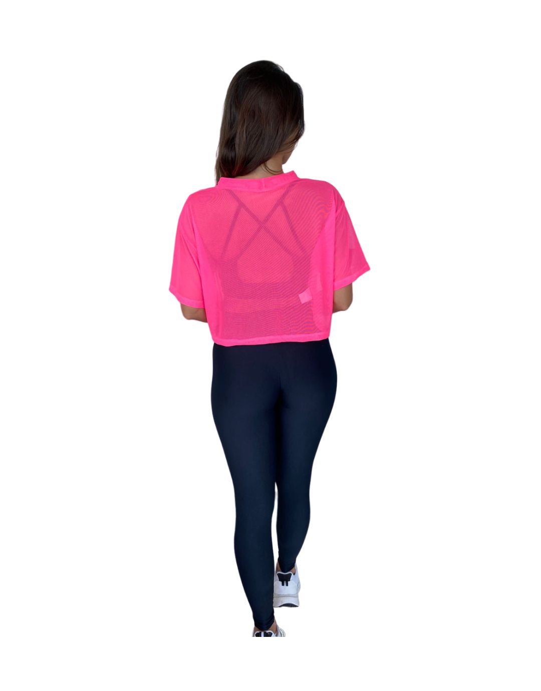 Mini Blusa Tule - Rosa Choque