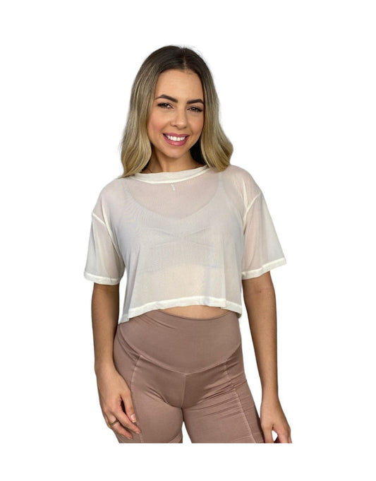 Mini Blusa Tule - Branca