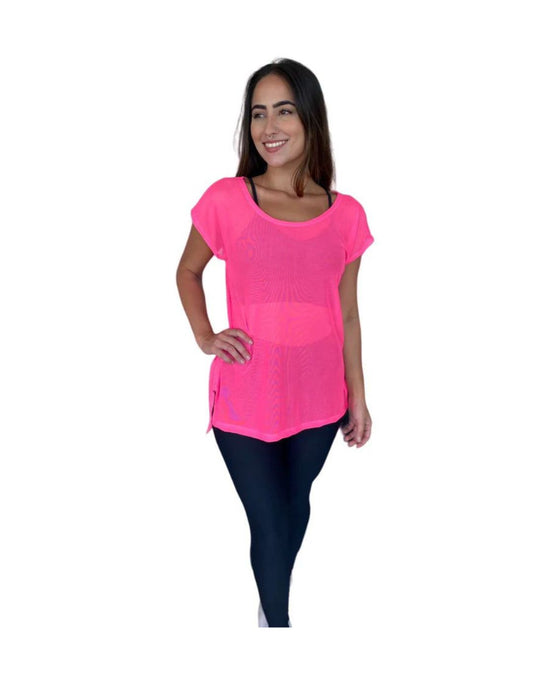 T-Shirt Tule - Rosa Choque