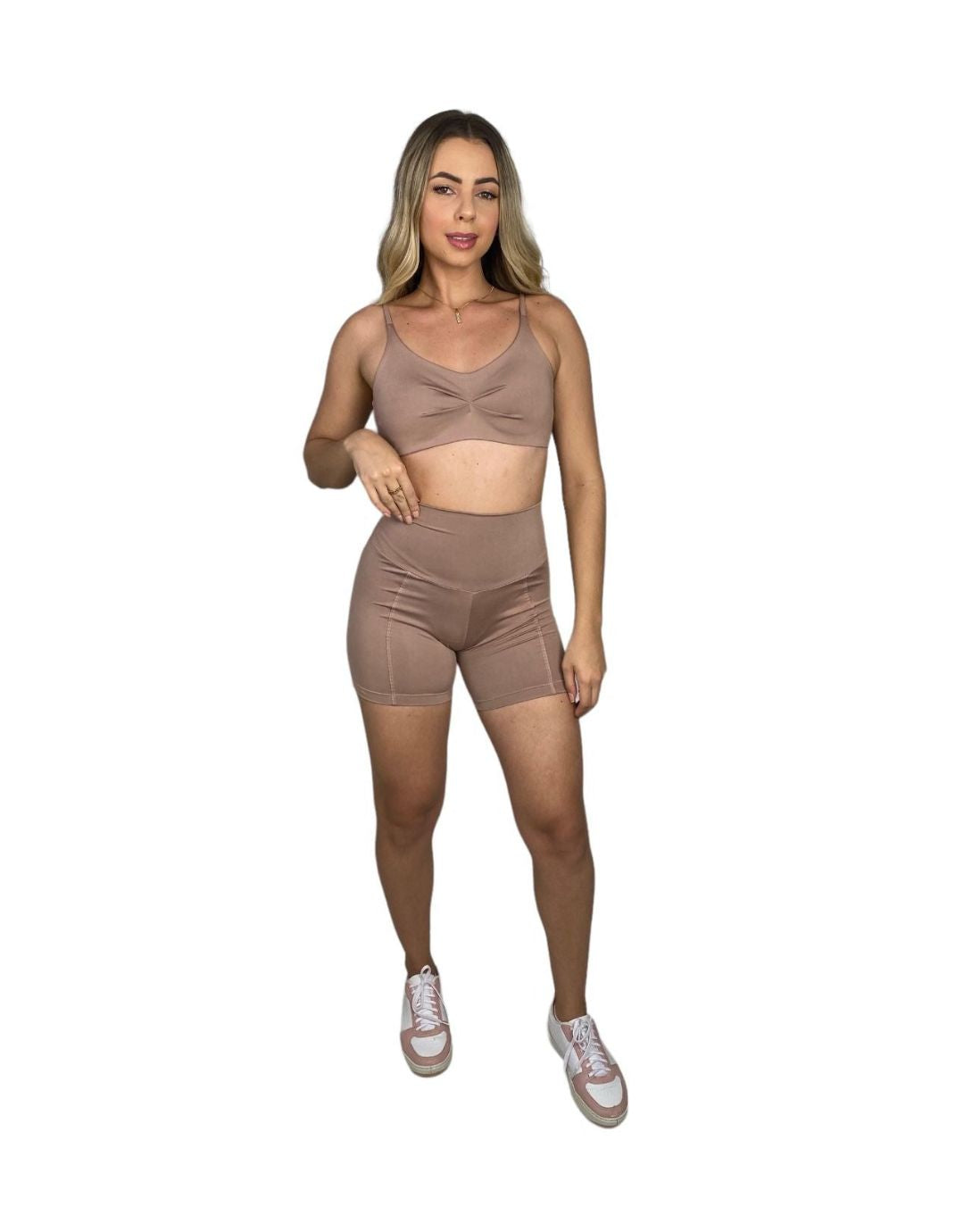 Conjunto Short Básico Poliamida Light - Cappuccino