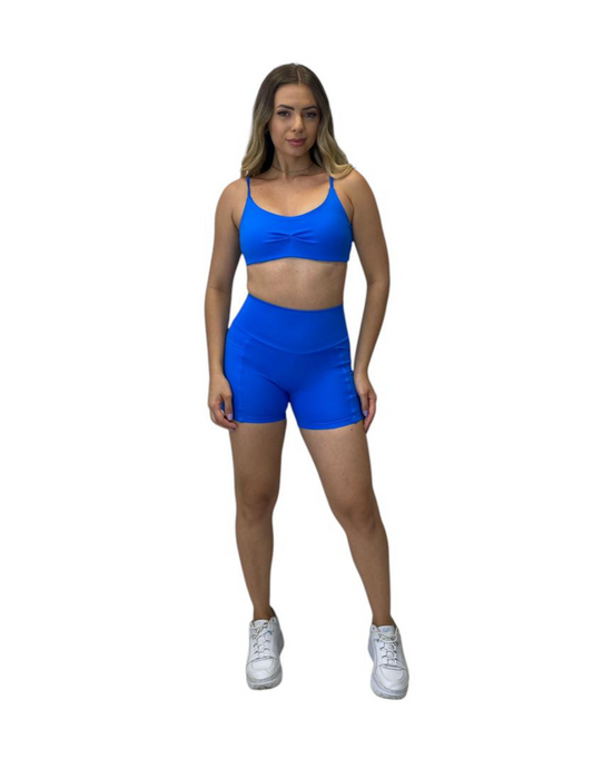 Conjunto Short Básico com Bolso Max Poliamida - Azul Royal