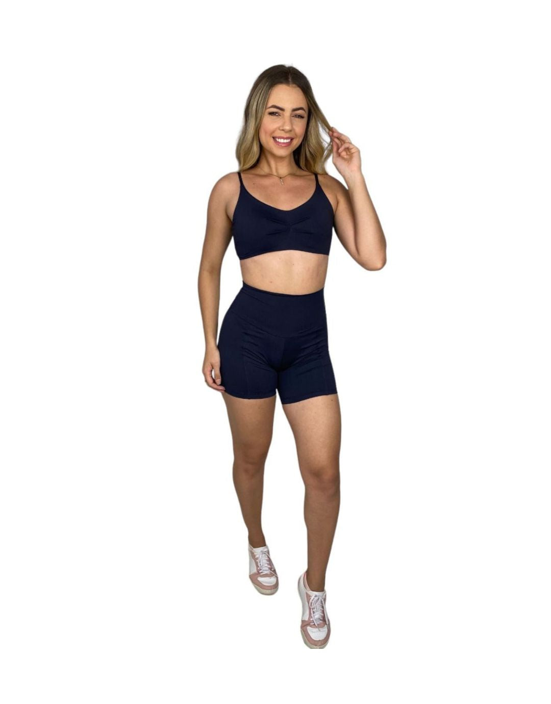 Conjunto Short Básico Poliamida Light - Azul Petróleo