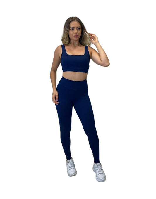 Conjunto Calça Básica com Bolso Max Poliamida - Azul Marinho