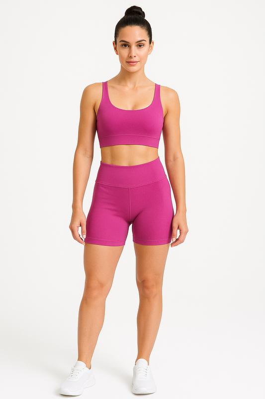 Conjunto Short Básico Poliamida Light - Rosa