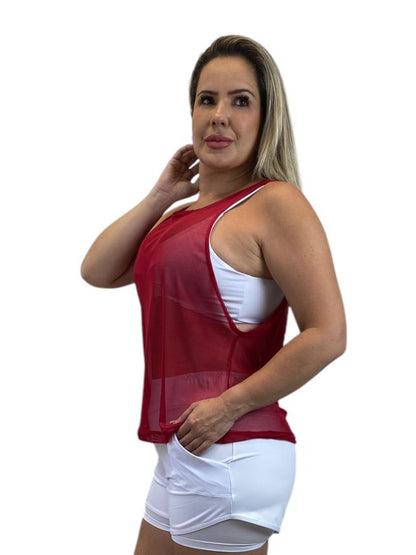 Regata Tule - Vermelho Carmim