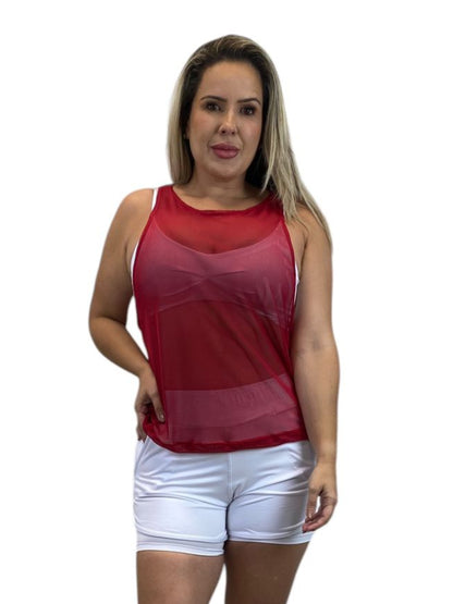 Regata Tule - Vermelho Carmim