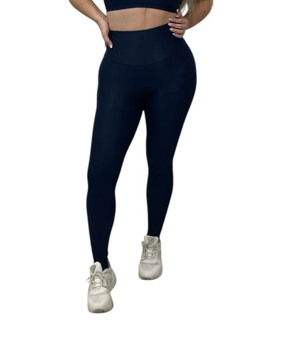 Conjunto Calça Básica Aveludado de Compressão - Preto