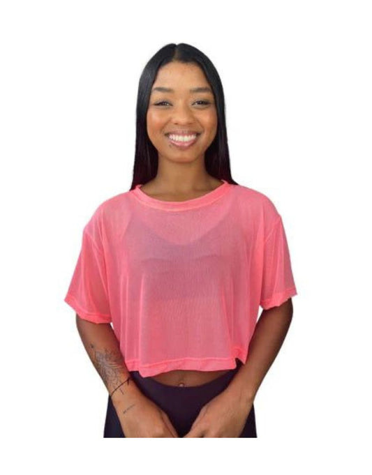 Mini Blusa Tule - Rosa Coral