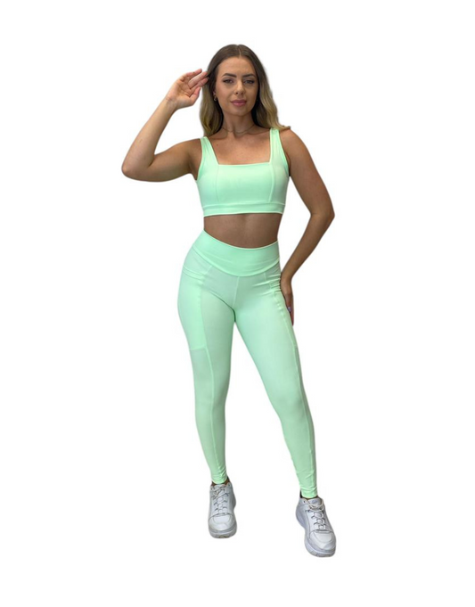 Conjunto Calça Básica com Bolso Max Poliamida - Verde Menta