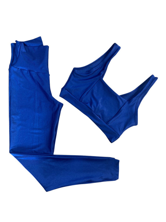 Conjunto Calça Básica Aveludado de Compressão - Azul Marinho