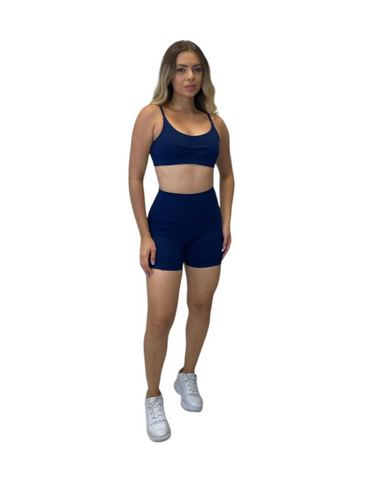 Conjunto Short Básico com Bolso Max Poliamida - Azul Marinho