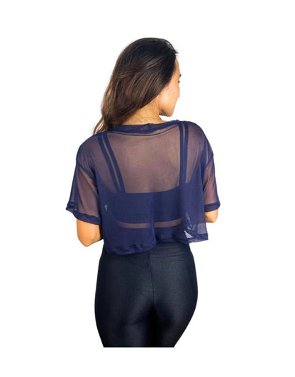 Mini Blusa Tule - Azul Marinho