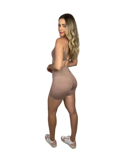 Conjunto Short Básico Poliamida Light - Cappuccino