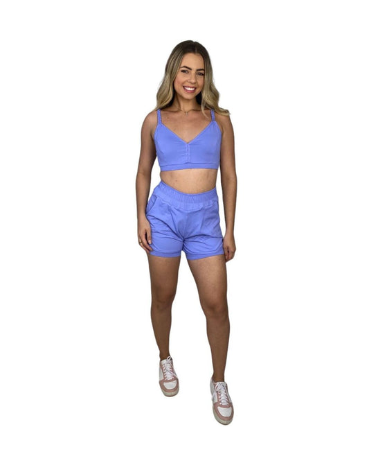 Conjunto Short Sobreposto Poliamida Light - Lilás